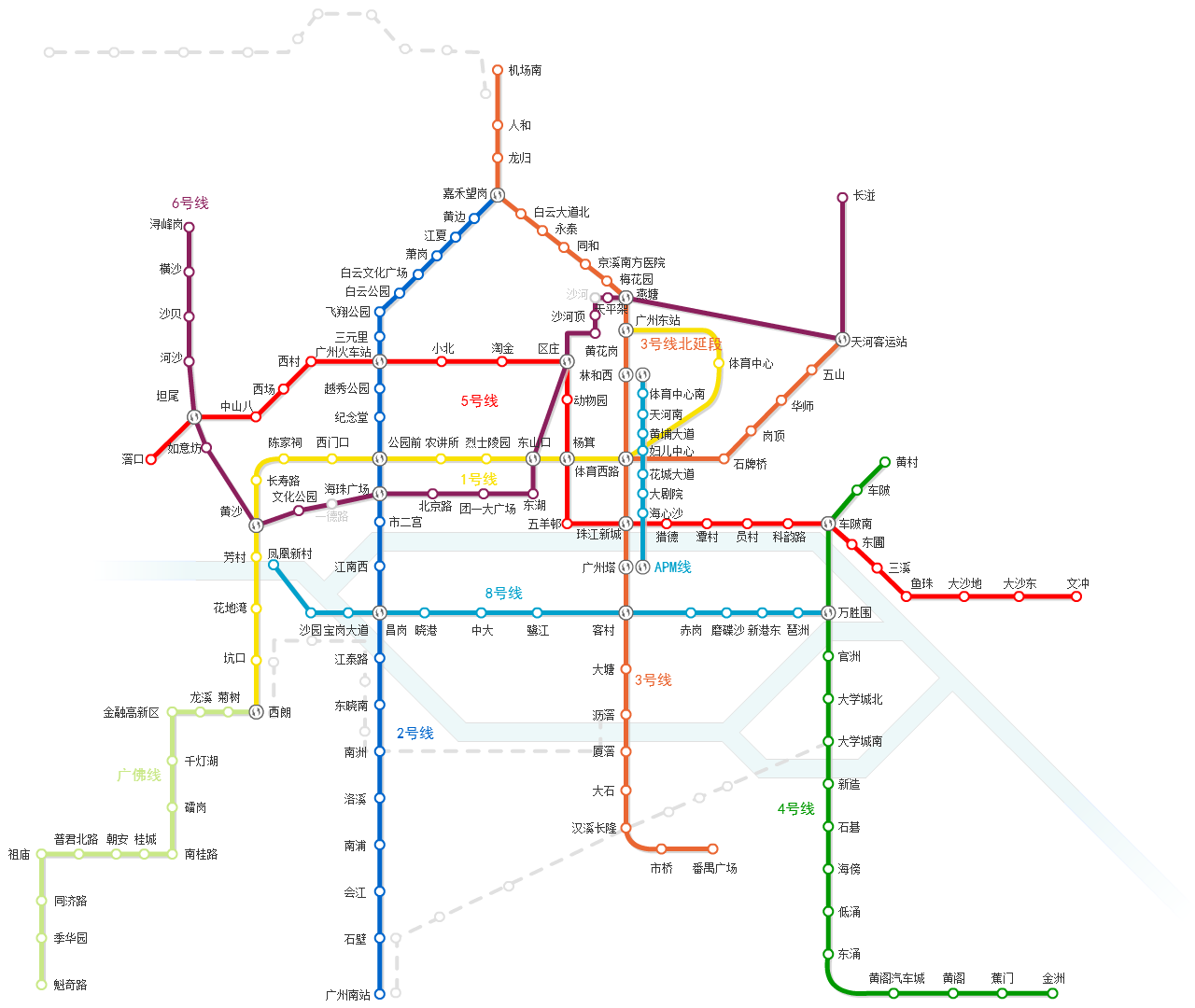 广州地铁线路图