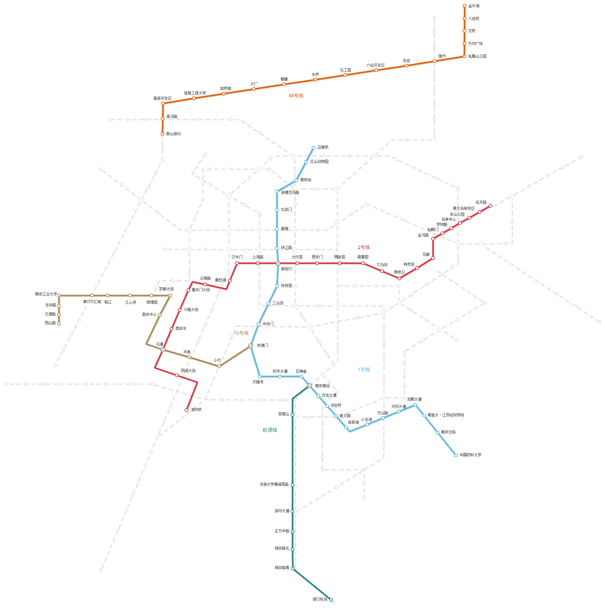 南京地铁线路图