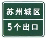 城市区域多个出口时的地点距离标志