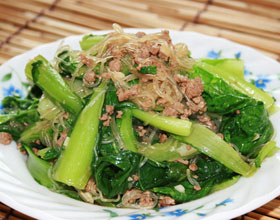 肉末粉丝小白菜