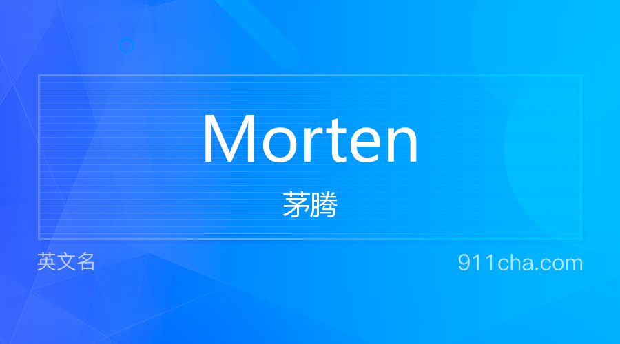 Morten 茅腾