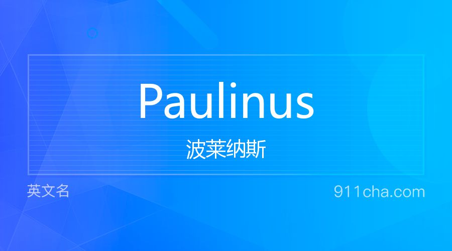 Paulinus 波莱纳斯