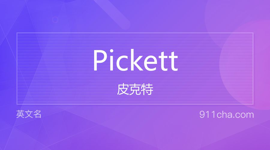 Pickett 皮克特