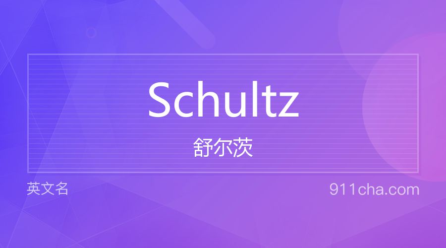 Schultz 舒尔茨