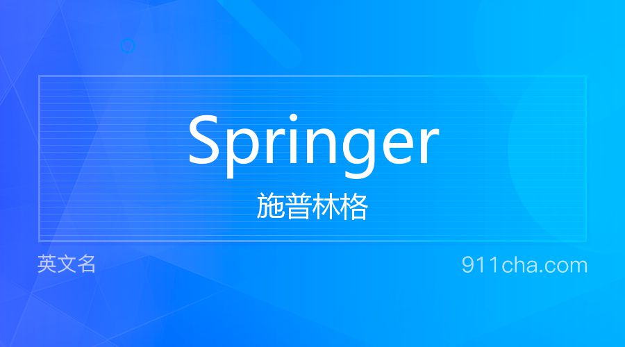 Springer 施普林格