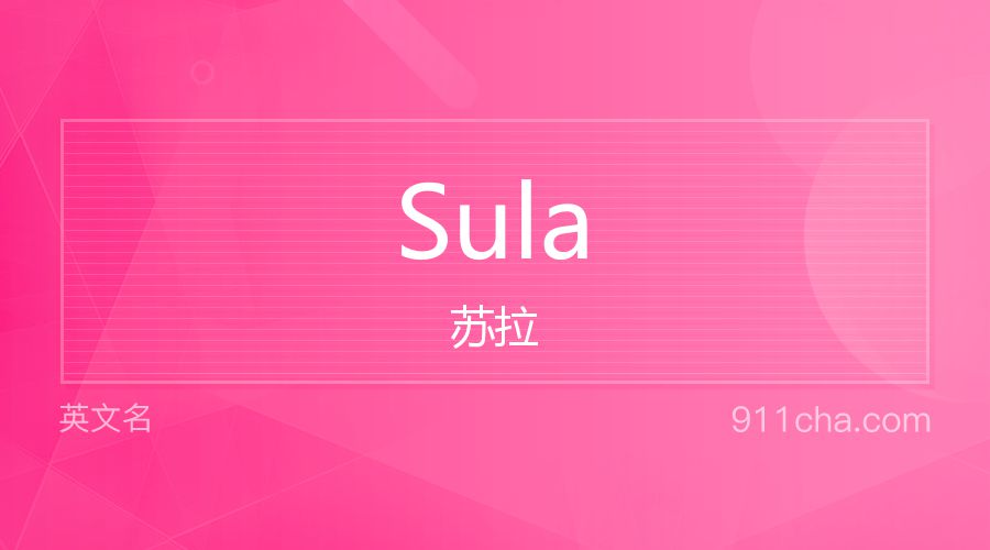 Sula 苏拉