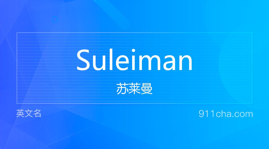 Suleiman 苏莱曼