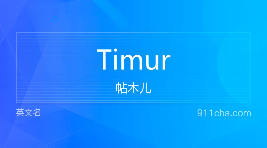 Timur 帖木儿