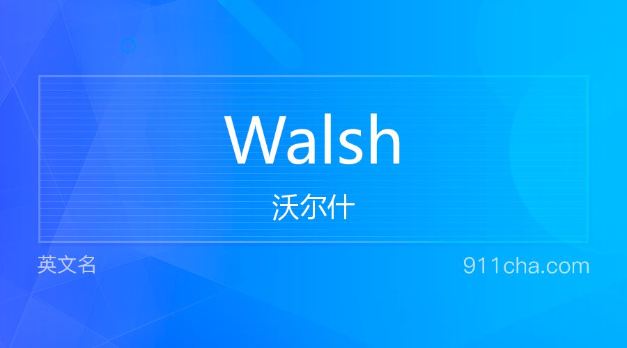 Walsh 沃尔什