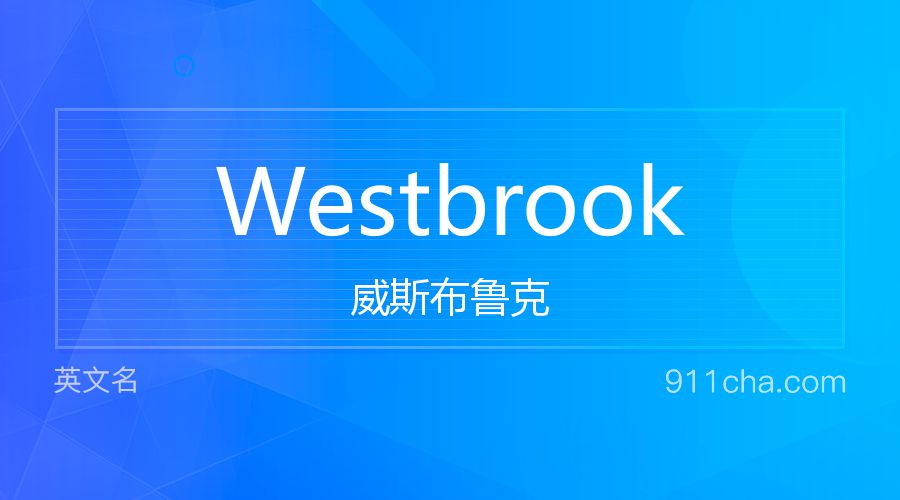 Westbrook 威斯布鲁克