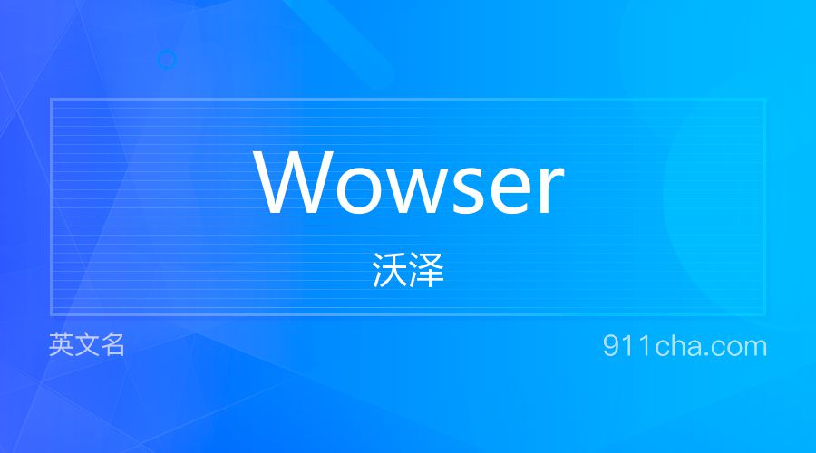 Wowser 沃泽