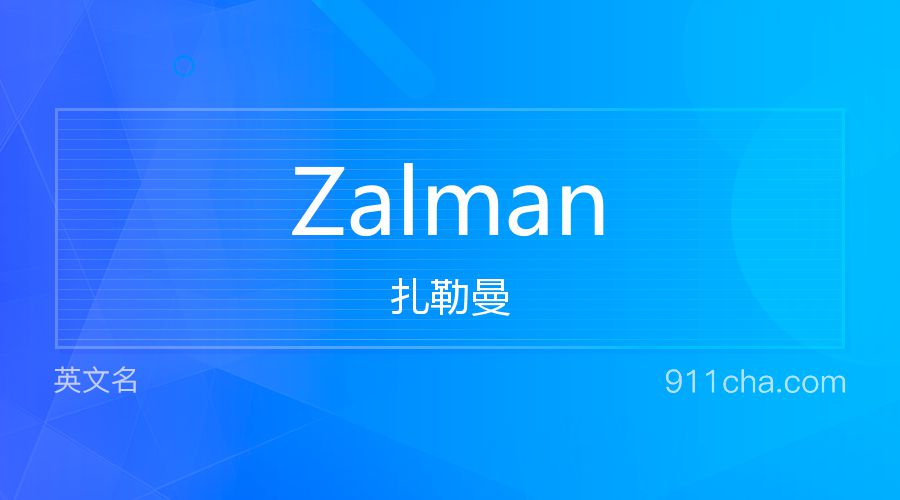 Zalman 扎勒曼