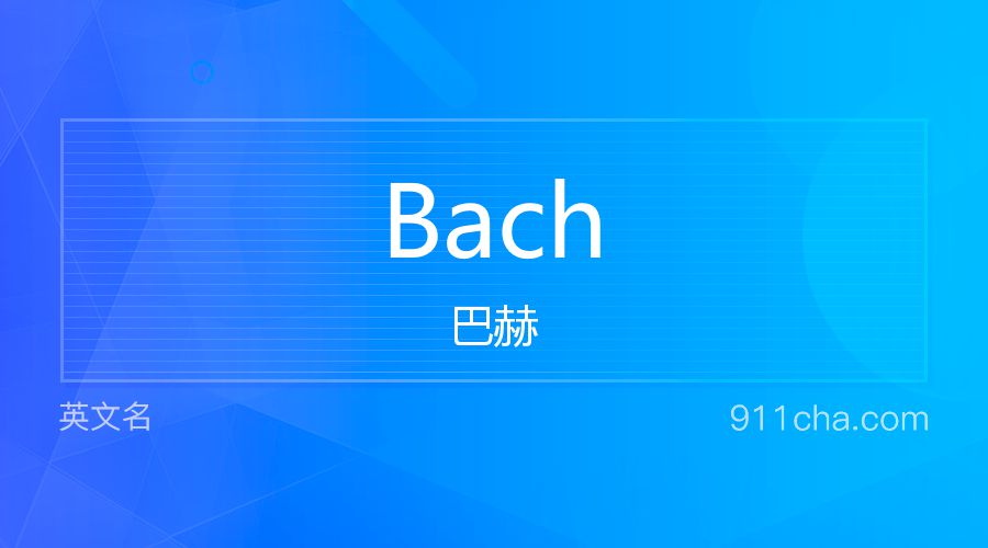 Bach 巴赫