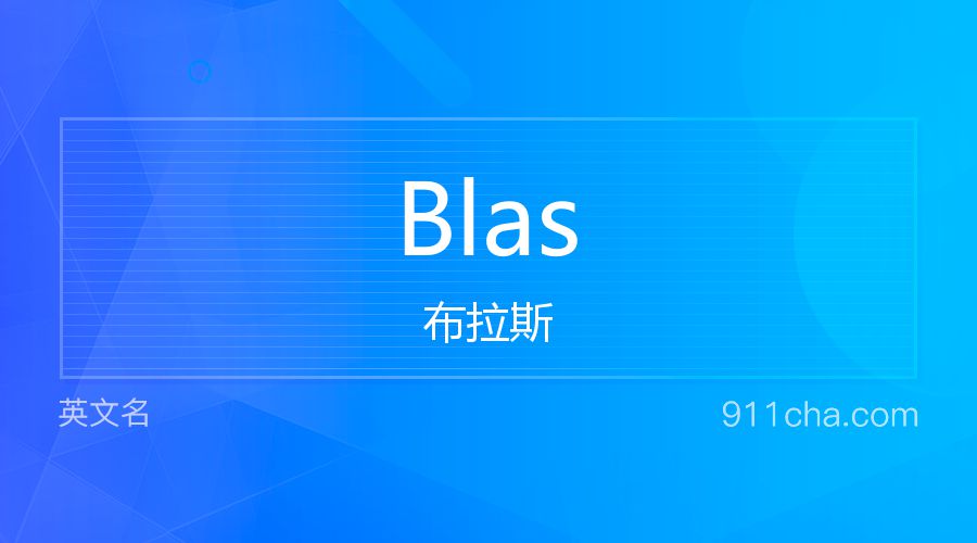 Blas 布拉斯