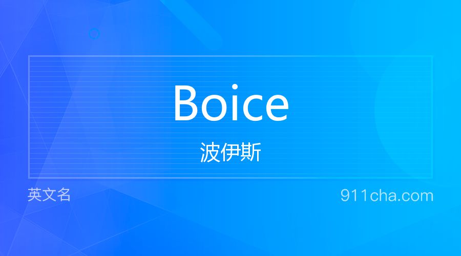 Boice 波伊斯