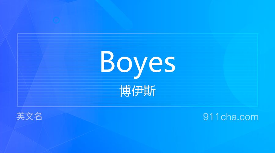 Boyes 博伊斯