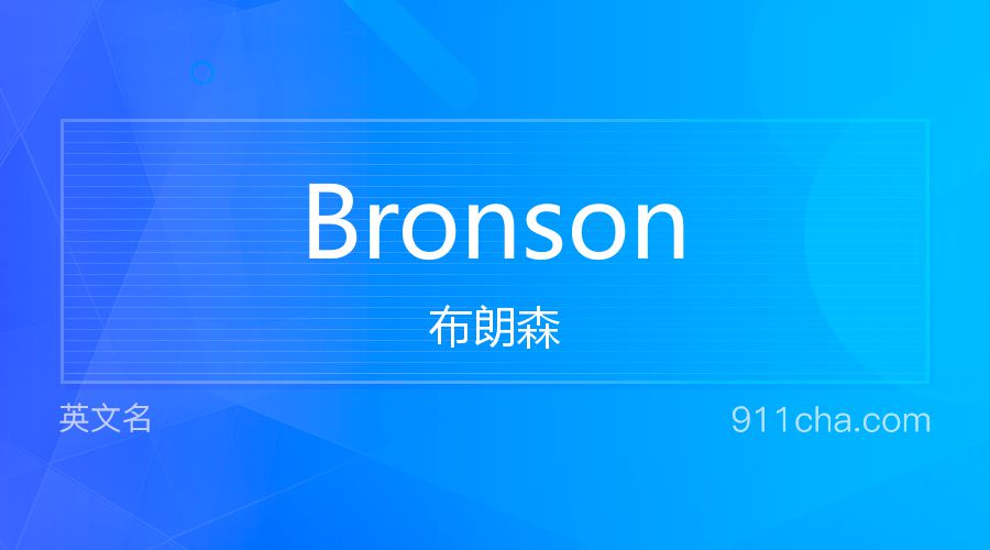 Bronson 布朗森