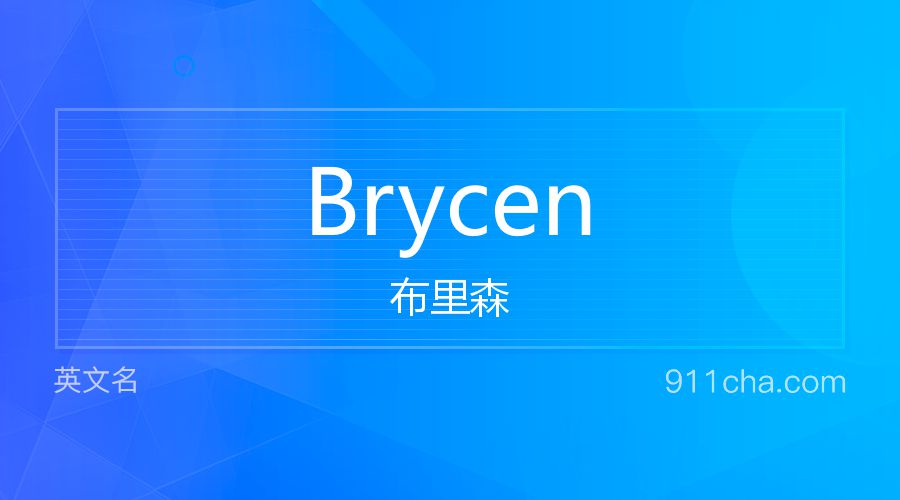 Brycen 布里森