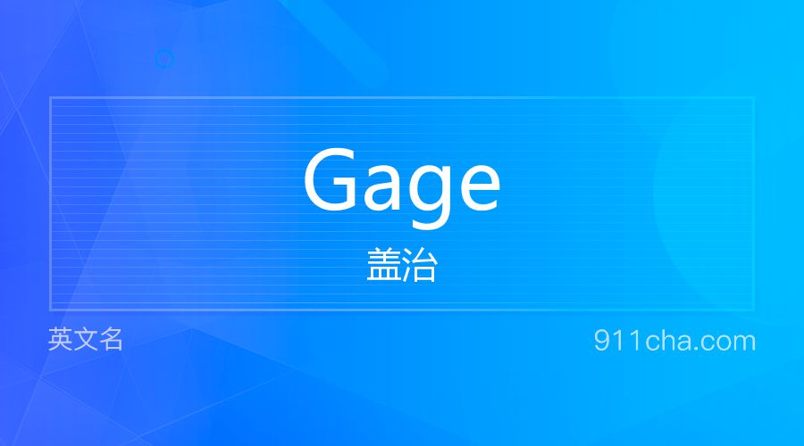 Gage 盖治