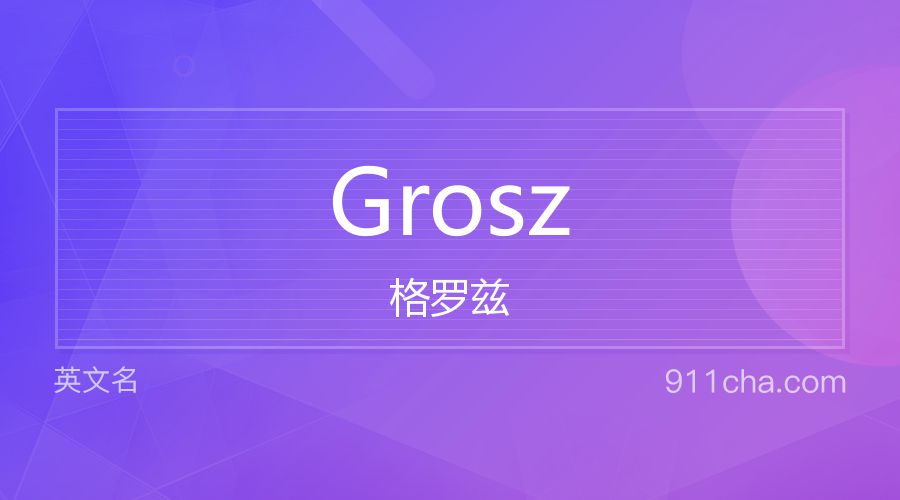 Grosz 格罗兹