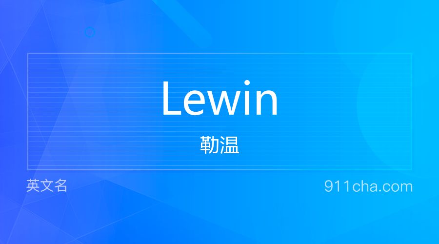 Lewin 勒温